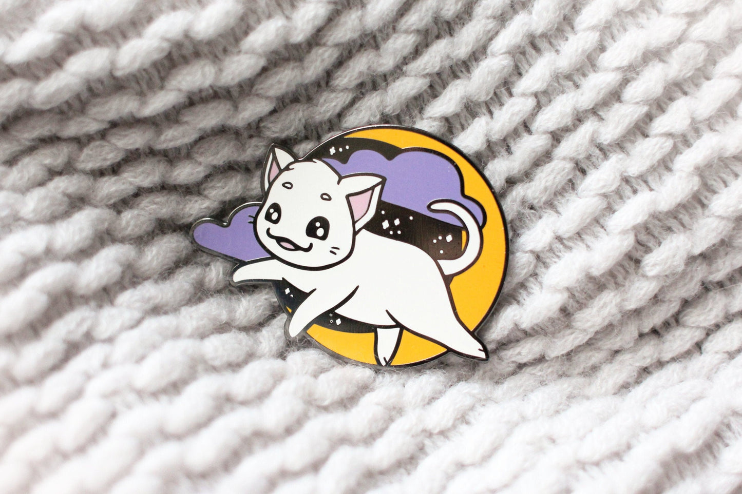 Oopsie Celestial Moon Cat | Magical Collectors Hard Enamel Pin Badge | Kawaii Aesthetic Birthday Gift for Her | Christmas Present for Him | Miamouz