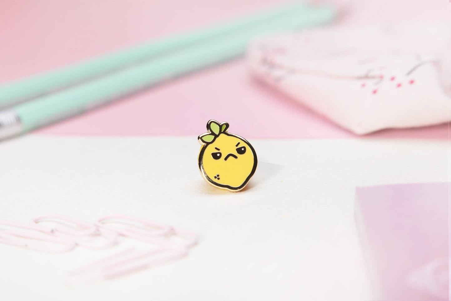 Bitter Lemon | Fruity Collectors Hard Enamel Pin Badge | Kawaii Aesthetic Birthday Gift for Her | Christmas Present for Him | Miamouz