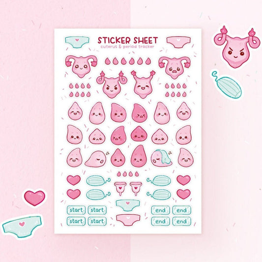 Period Tracker Mini Sticker Sheet– Zhi Wen Design