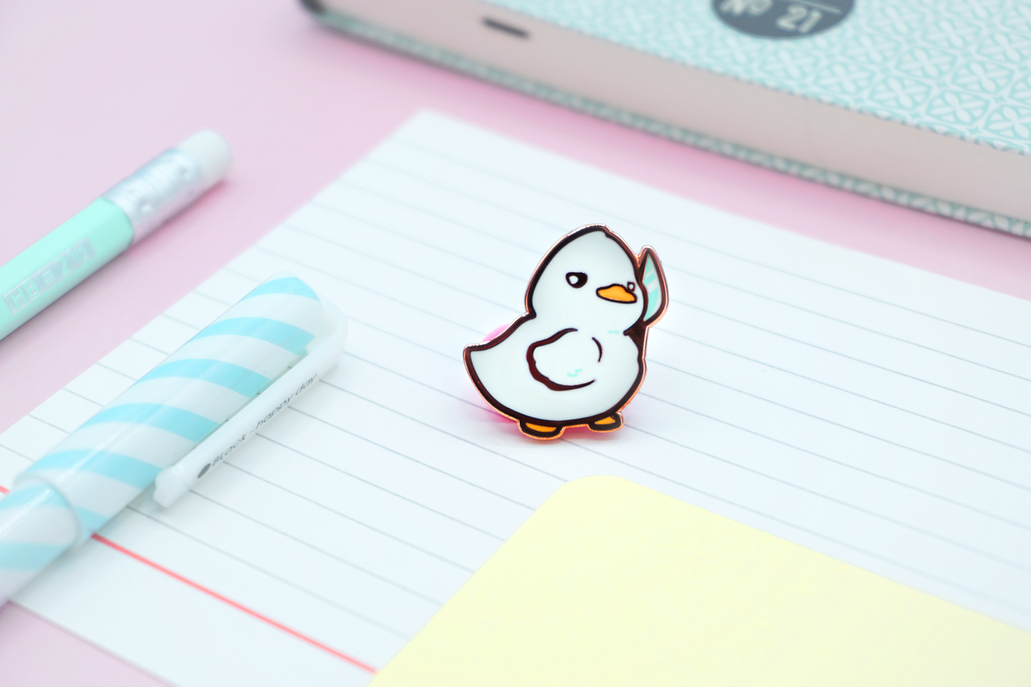 Knife Duck Enamel Pin | Cute Adventurer Hard Enamel Pin | Duckling Knife Art | Kawaii Aesthetic Birthday Gift | Christmas Present