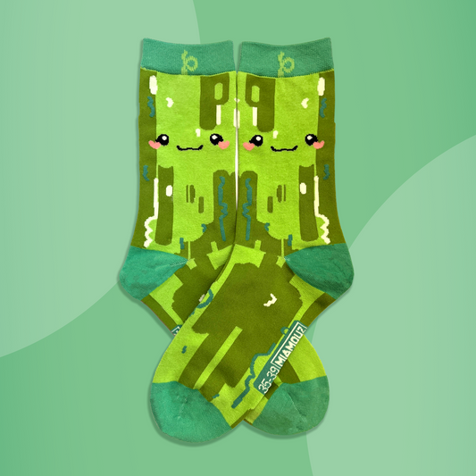 Kawaii Pickle Socks | Pastel Colorful Cute Funny Sock | Handmade by Artist | Kawaii Birthday Gift for Her | Christmas Present for Him