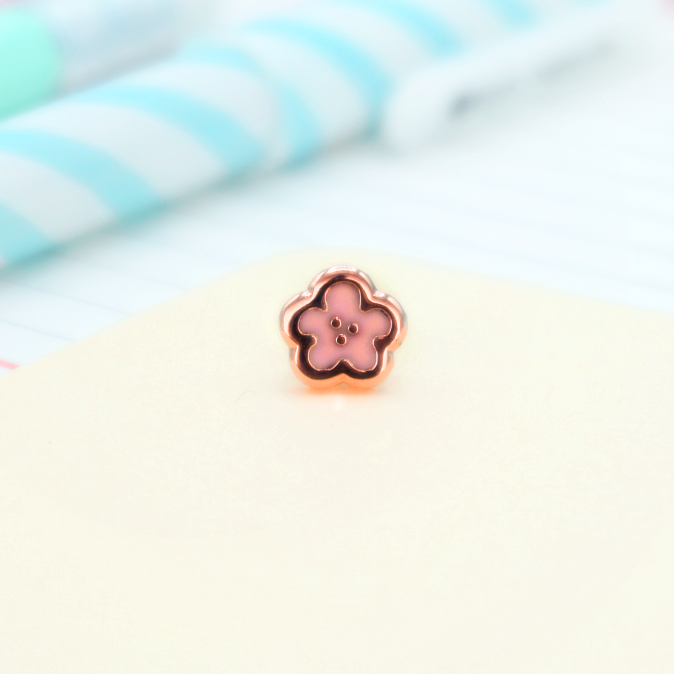 Tiny Sakura Flower Enamel Pin | Small Board Filler Hard Enamel Pin | Kawaii Art | Kawaii Aesthetic Birthday Gift | Christmas Present