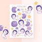 Space Cat Adventure Stickers | A6 Matte Sticker Sheet | Cat Sticker | Kitty Vinyl Sticker Sheet | Journaling | Children Illustration