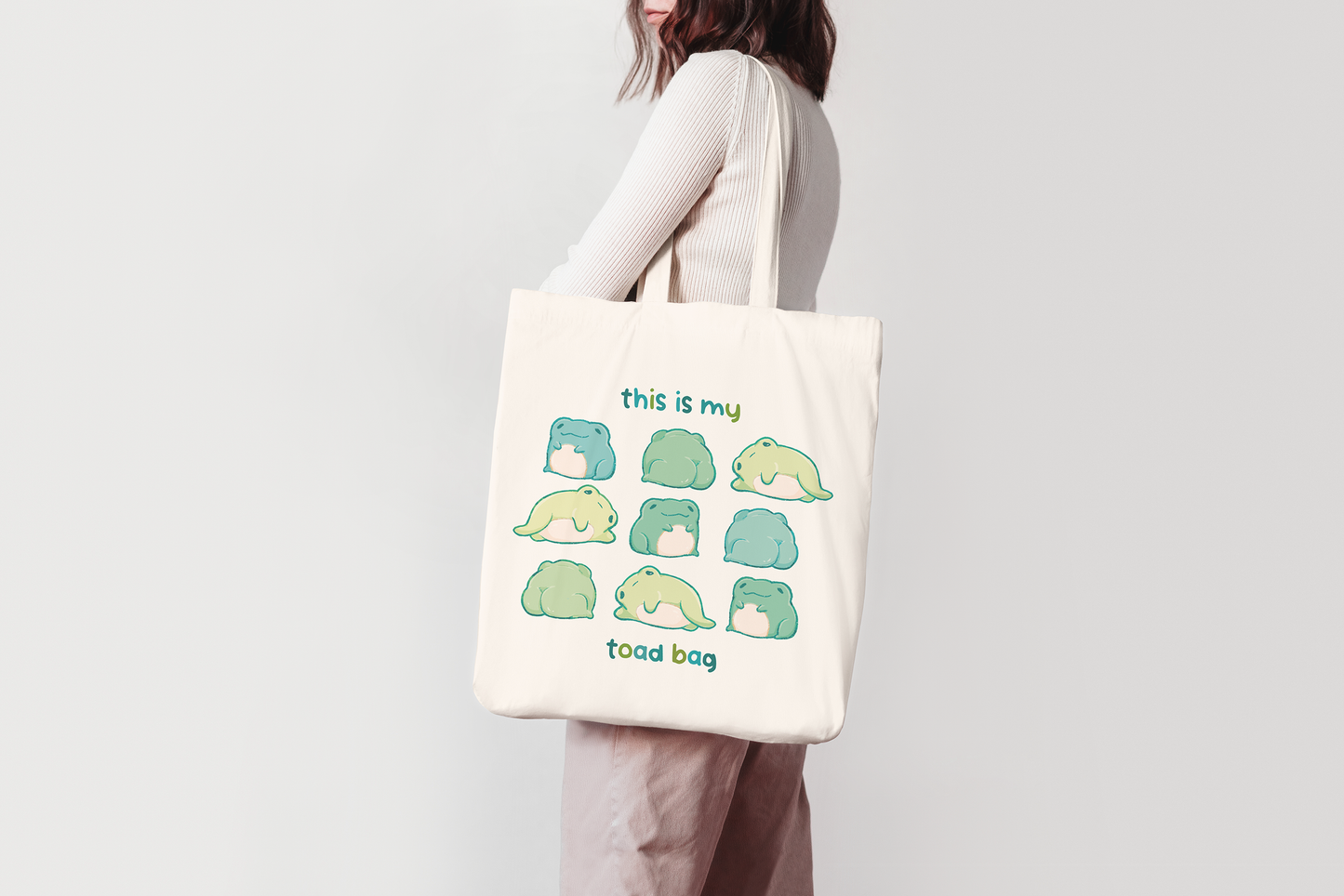 This Is My Toad Bag | Cute Frog Tote Bag 100% Cotton | Shopping Bag | Jute Bag | Art Purse | Toad Lovers | Miamouz