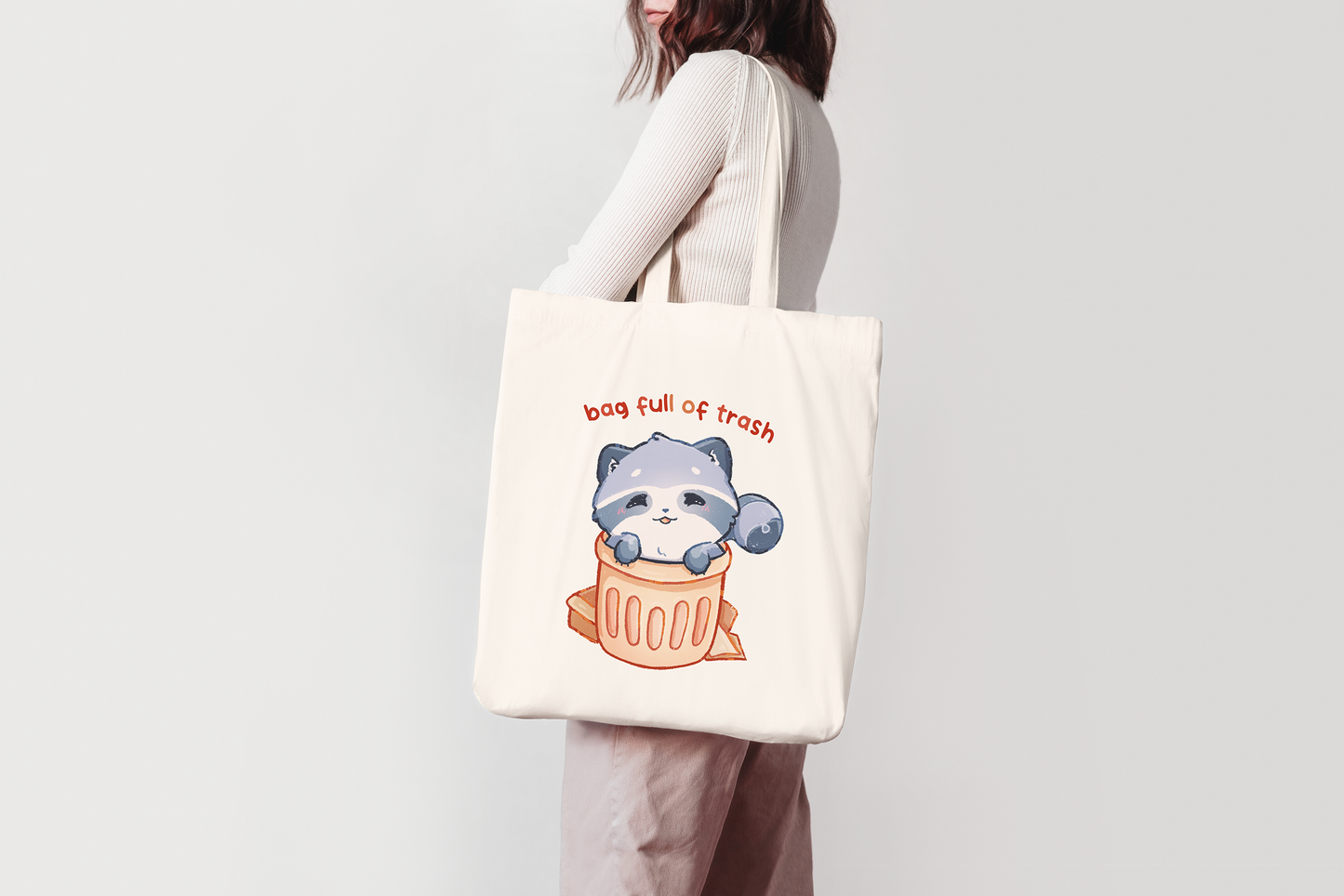 This Is My Trash Bag | Cute Racoon Tote Bag 100% Cotton | Shopping Bag | Jute Bag | Art Purse | Trash Panda Lovers | Miamouz