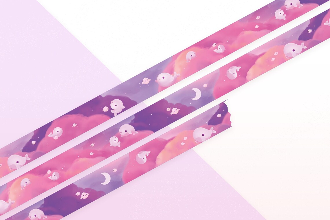 Kamiiso Saien Washi Tape 15mm Masking Tape - Purple Rabbit Land