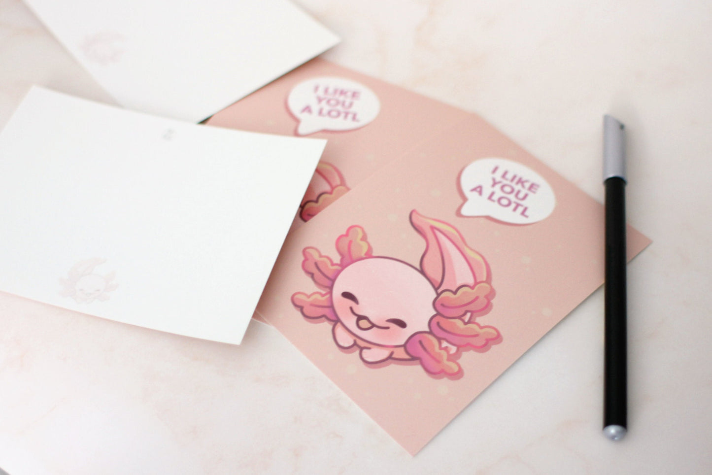 I Like You A Lotl | A6 Axolotl Postcard | Greeting Card | Home Decor | Wall Art | Miamouz