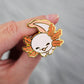 Gold and Yellow Axolotl Pin | Rosegold Hard Enamel Pin | Kawaii Pin Badge | Aesthetic Birthday Gift for Her | Christmas Present for Him | Miamouz