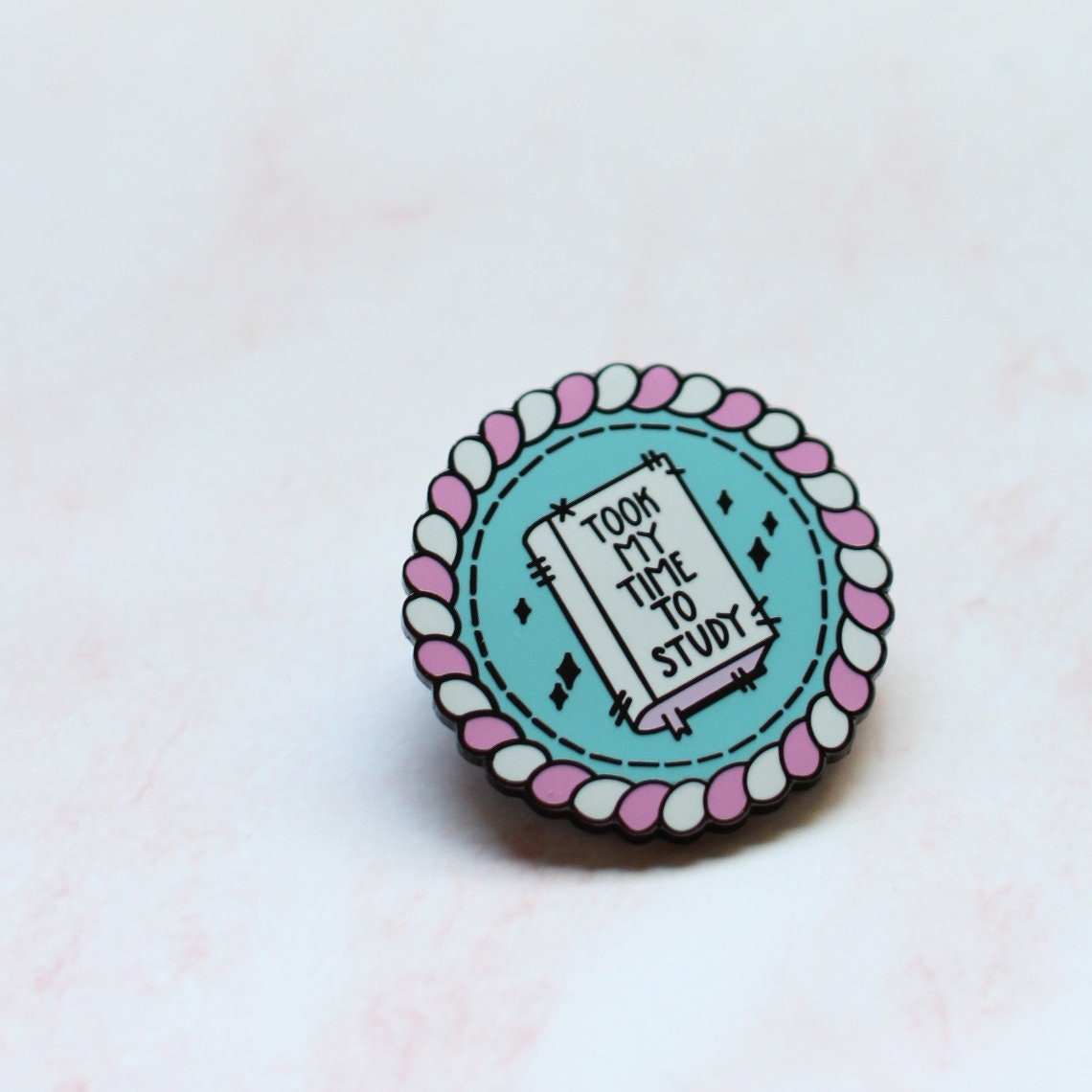 Took My Time To Study | Self Care Badge | Self Love Collectors Hard Enamel Pin Badge | Kawaii Aesthetic Birthday Gift | Christmas Present