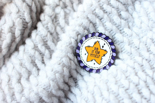Did It For Myself | Self Care Badges | Self Love Collectors Hard Enamel Pin Badge | Kawaii Aesthetic Birthday Gift for Her | Christmas Present