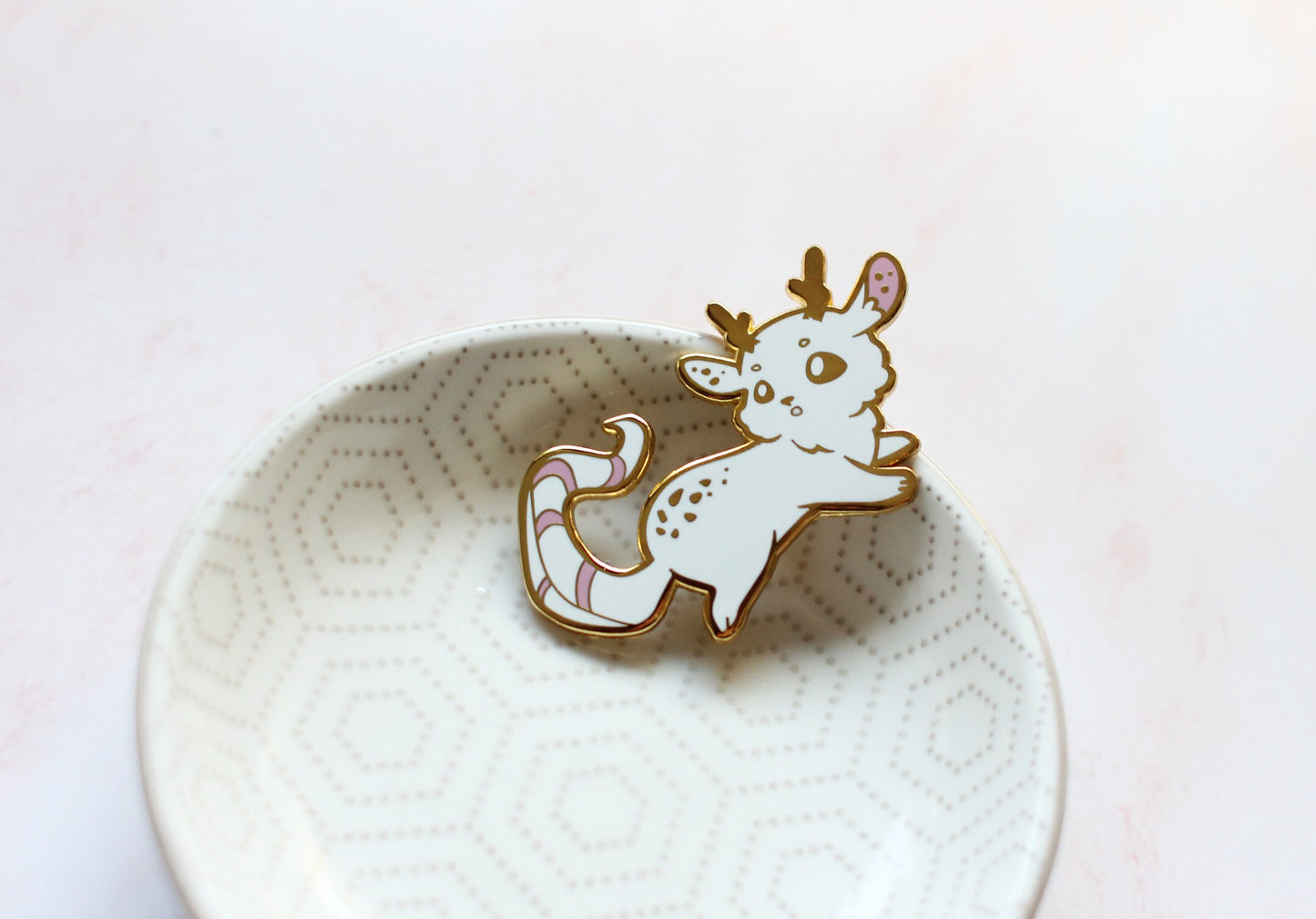 Surprised Little Monster | Wolpertinger Dragon Collectors Hard Enamel Pin Badge | Kawaii Aesthetic Birthday Gift for Her | Christmas Present for Him