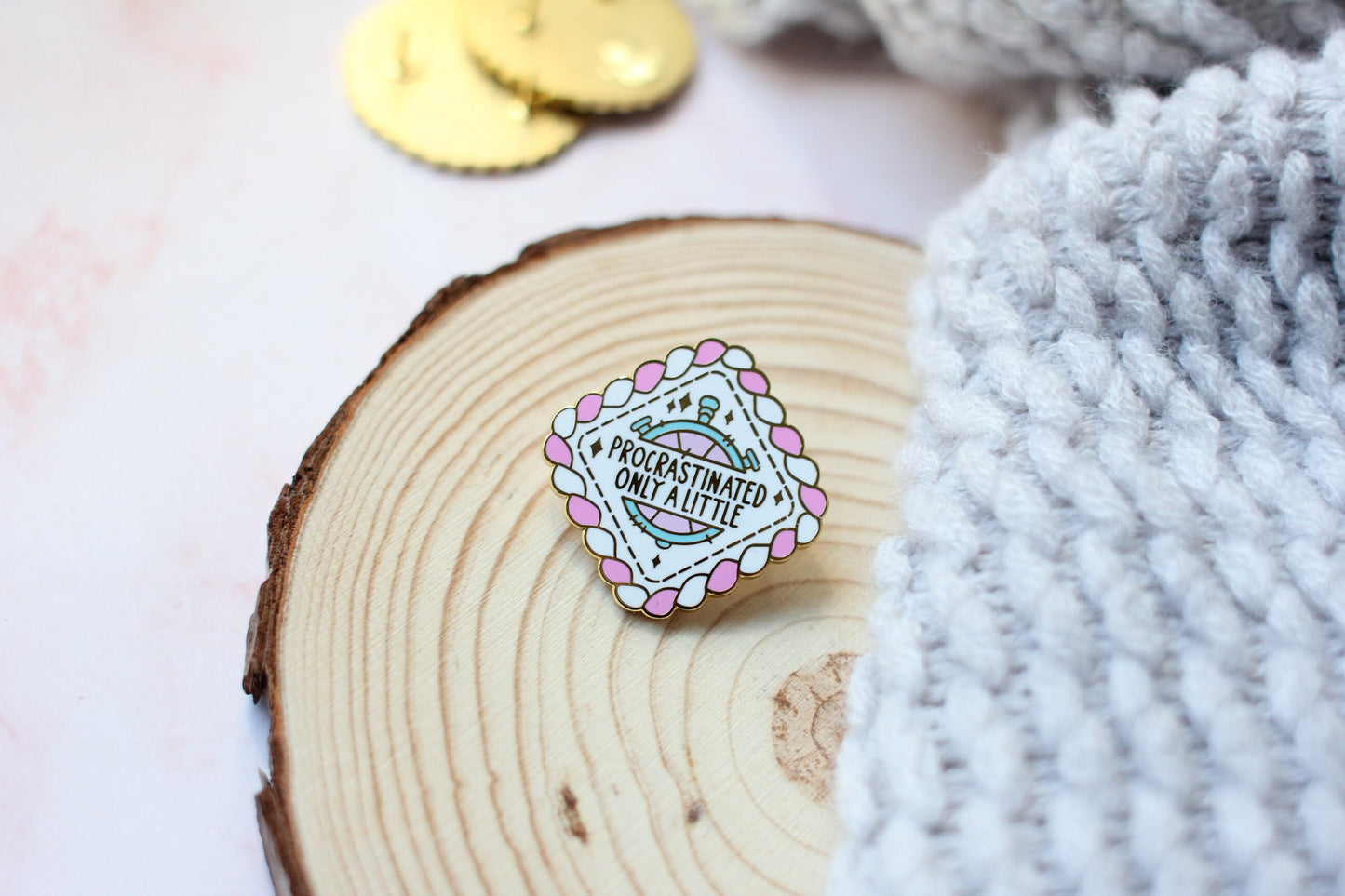 Procrastinated Only A Little | Self Care Badge | Self Love Collectors Hard Enamel Pin Badge | Kawaii Aesthetic Birthday Gift | Christmas Present