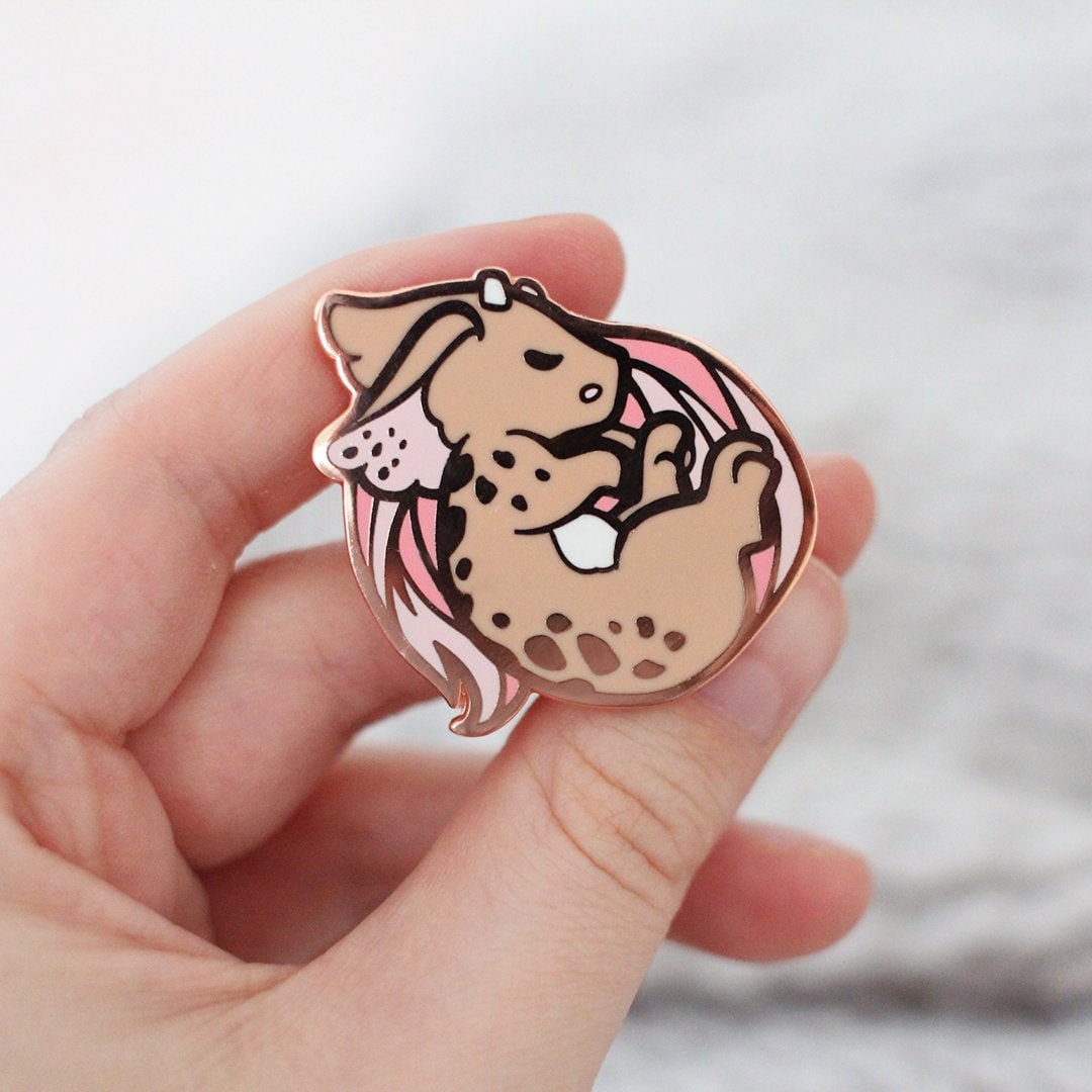 Cute Sleeping Fluffy Monster | Dragon Collectors Hard Enamel Pin Badge | Kawaii Aesthetic Birthday Gift for Her | Christmas Present for Him