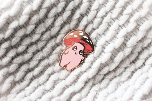 Cute Mushroom Creature | Waving Toadstool Enamel Pin | Mushroom Collectors Badge | Kawaii Aesthetic Gift | Christmas Birthday Present