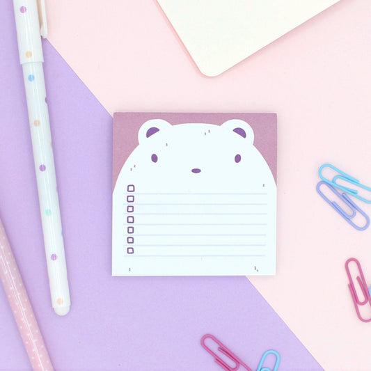 Bear Sticky Notepad | Pastel Stationery | Scrapbooking & Calendar Journal | Birthday Gift | Christmas Present | Miamouz