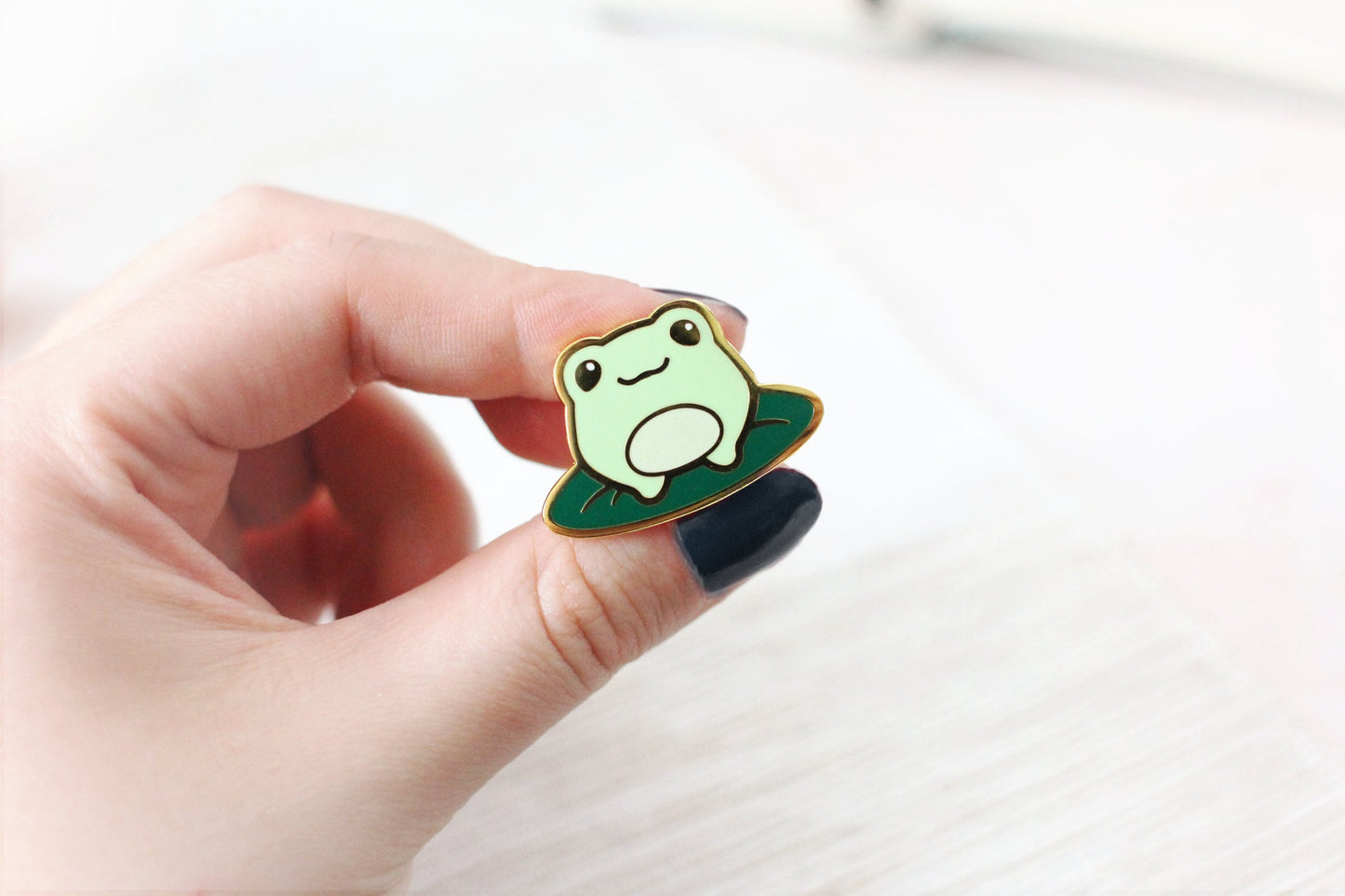 Cute Frog on Lilypad | Dreamscape Adventures | Collectors Hard Enamel Pin Badge | Kawaii Aesthetic Birthday Gift for Her | Christmas Present