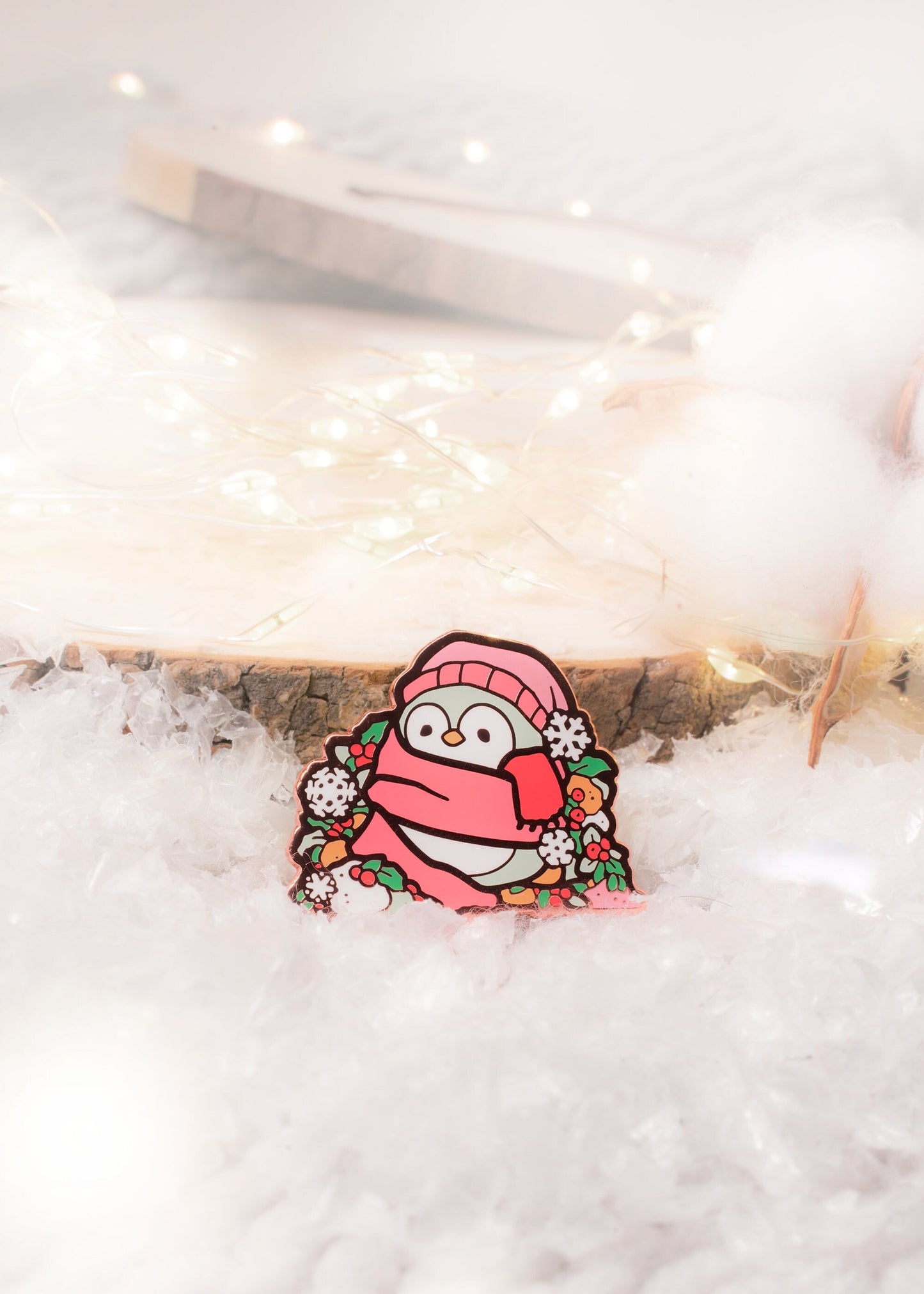 Winter Penguin | Snowy Christmas | Collectors Hard Enamel Pin Badge | Kawaii Aesthetic Birthday Gift for Her | Christmas Present for Him | Miamouz