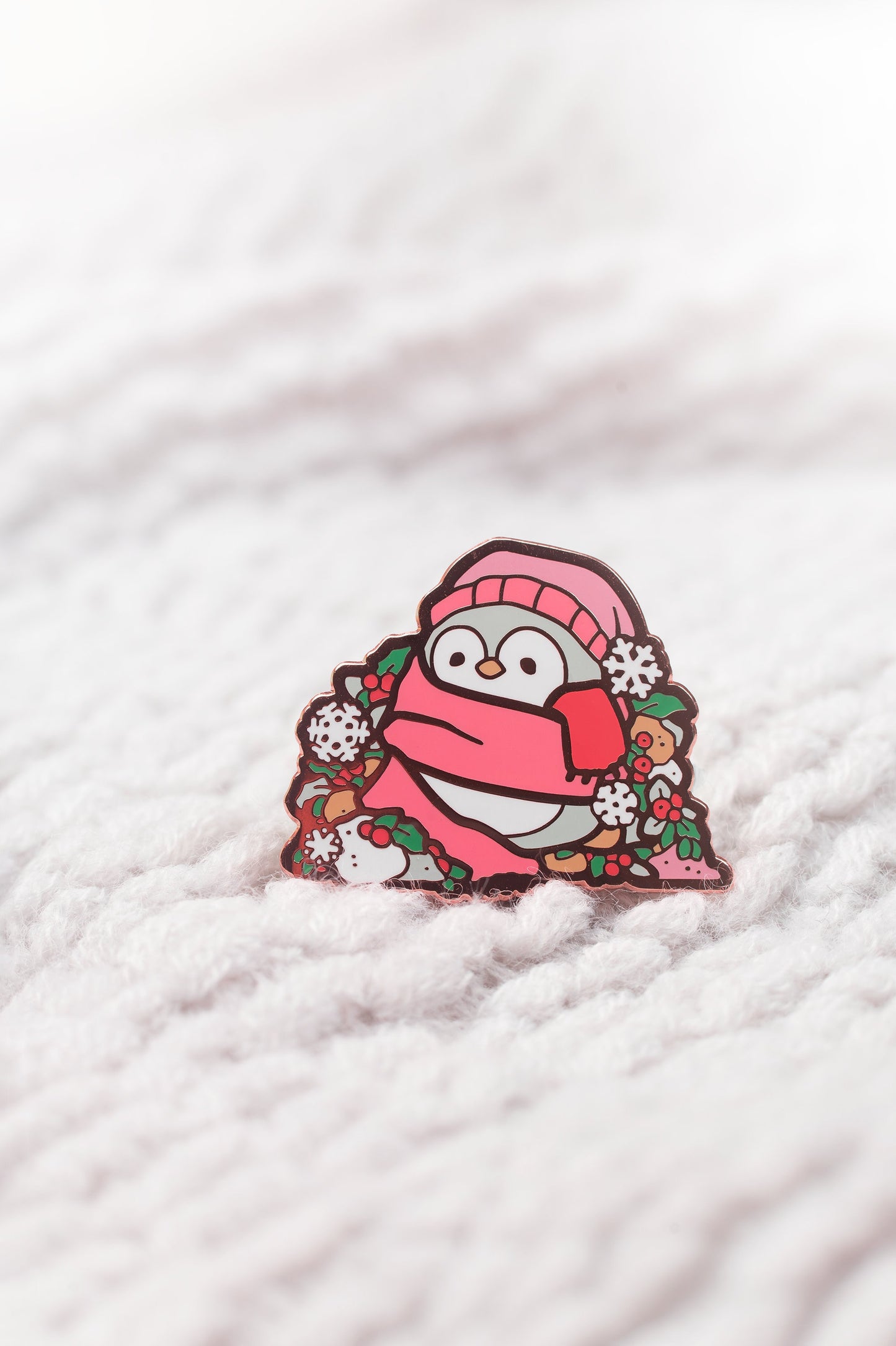 Winter Penguin | Snowy Christmas | Collectors Hard Enamel Pin Badge | Kawaii Aesthetic Birthday Gift for Her | Christmas Present for Him | Miamouz