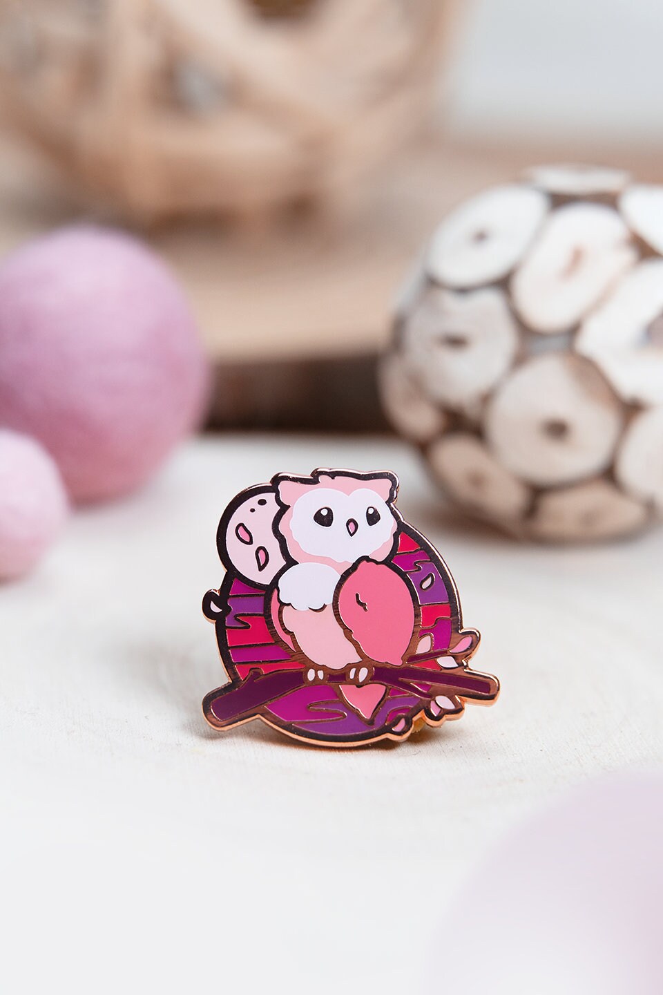 Magical Sunset Owl | Collectors Cute Hard Enamel Pin | Kawaii Aesthetic Birthday Gift for Her | Christmas Present for Him | Art by Miamouz