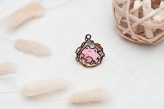 Cute Flowery Crab Pin  | Summer Collectors Hard Enamel Pin Badge | Kawaii Aesthetic Birthday Gift for Her | Christmas Present