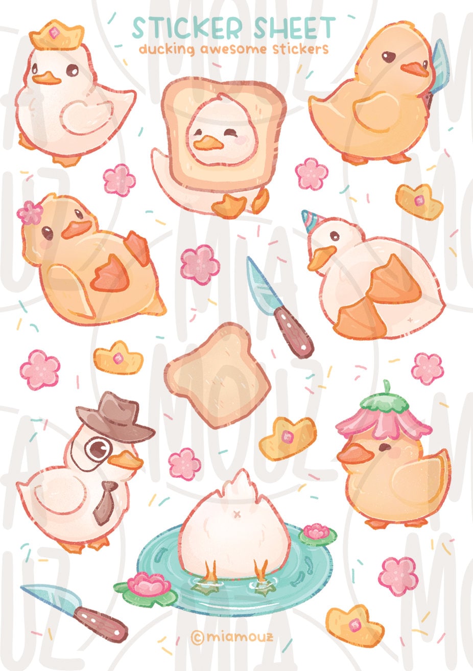 Duck Fast Sticker Ducking Awesome Stickers | A6 Matter or Glossy Sticker Sheet | Duck Vi ...