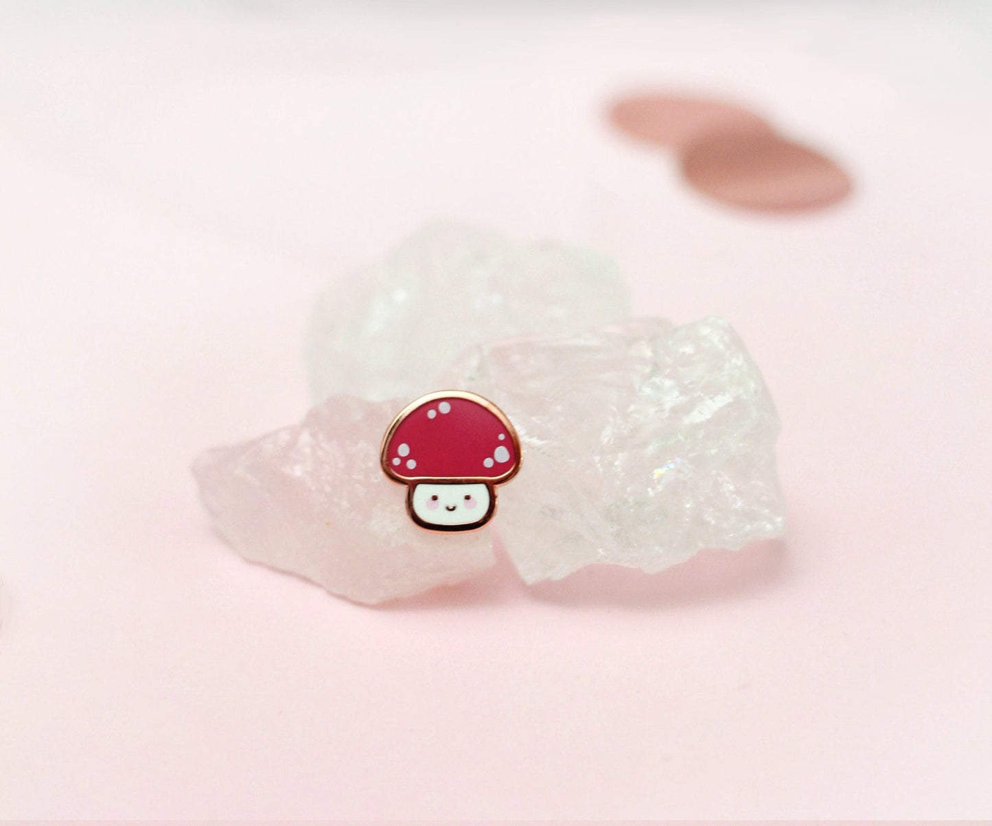 Tiny Happy Mushroom | Autumn Collectors Hard Enamel Pin Badge | Kawaii Aesthetic Birthday Gift for Her | Christmas Present for Him | Miamouz