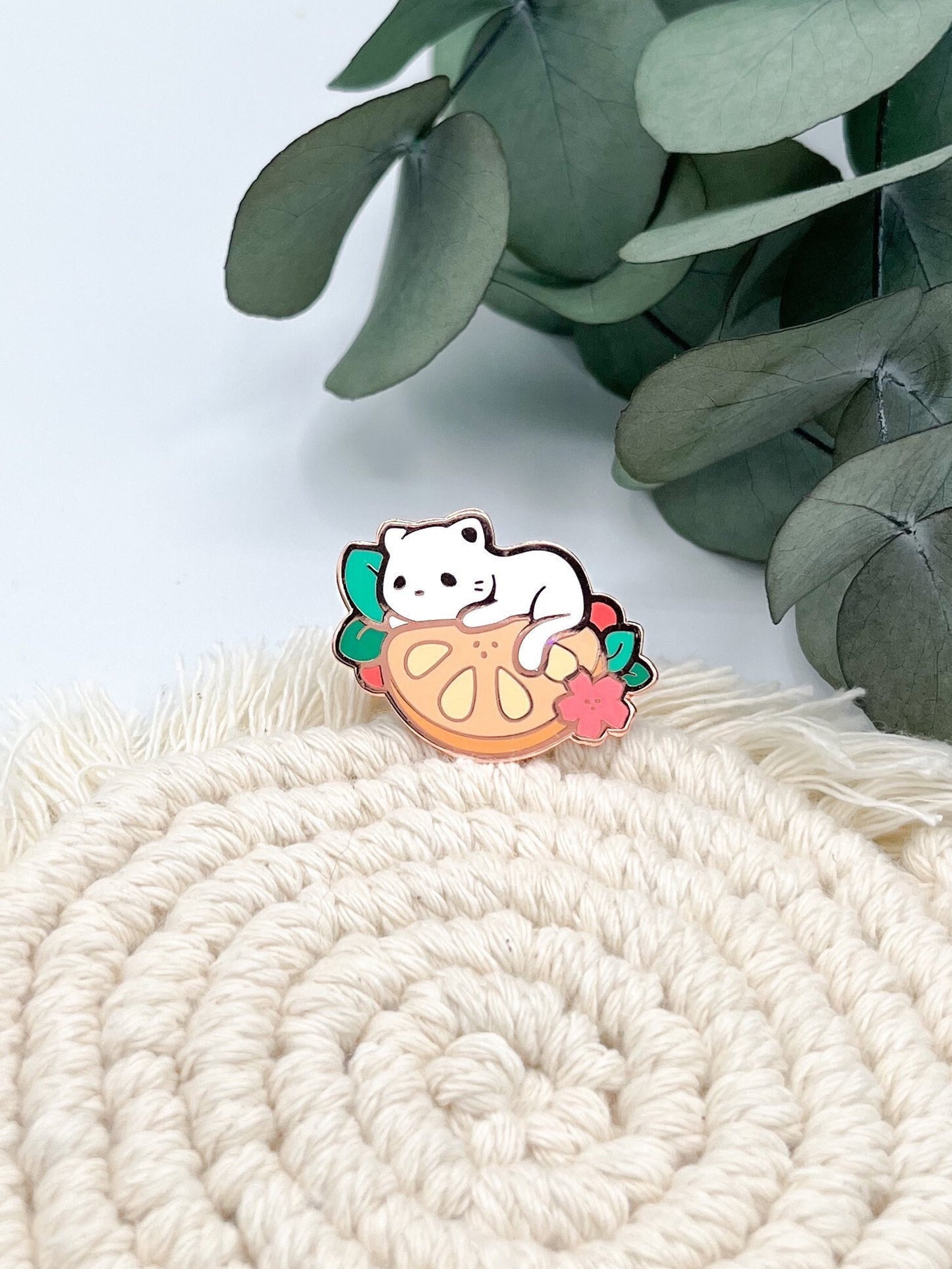 Small Cat | Fruity Collectors Hard Enamel Pin Badge | Kawaii Aesthetic Birthday Gift for Her | Christmas Present for Him | Miamouz