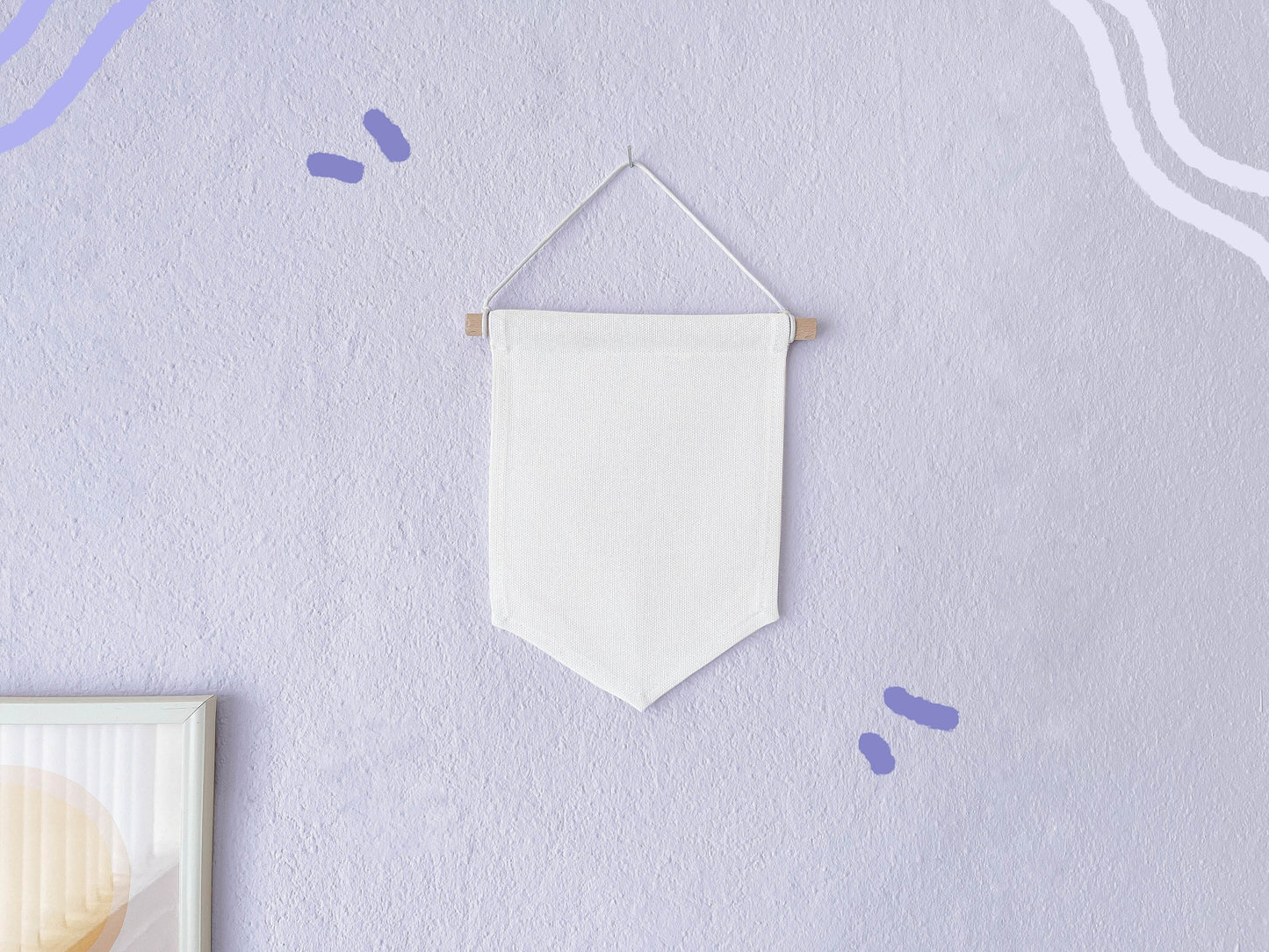 Cute Cotton Pin Banner | M 16cm x 22cm | Handmade in Germany | Off White Canvas Fabric | Classic Pin Display