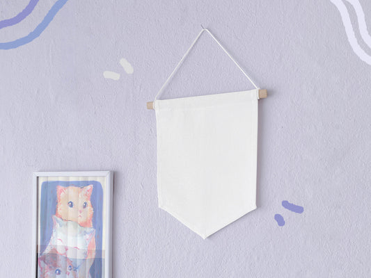 Cute Cotton Pin Banner | L 21cm x 30cm | Handmade in Germany | Off White Canvas Fabric | Classic Pin Display