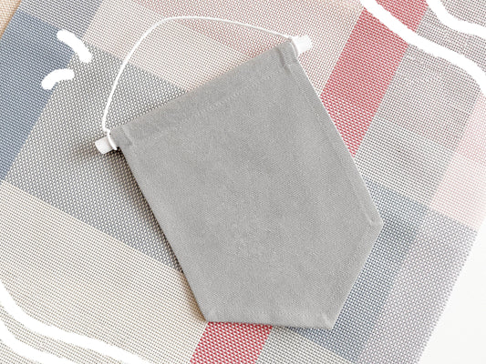 Cute Cotton Pin Banner | M 16cm x 22cm | Handmade in Germany | Grey Canvas Fabric | Classic Pin Display