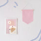 Cute Cotton Pin Banner | M 16cm x 22cm | Handmade in Germany | Light Pink Canvas Fabric | Classic Pin Display