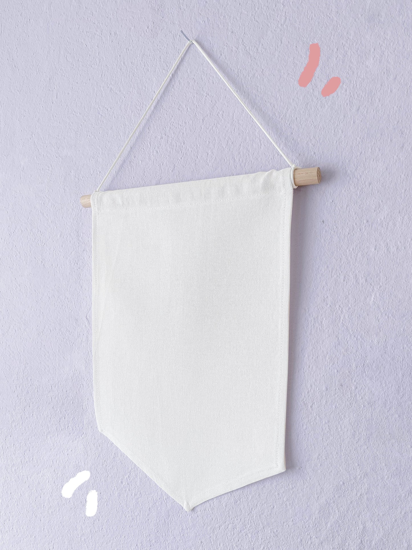 Cute Cotton Pin Banner | L 21cm x 30cm | Handmade in Germany | Off White Canvas Fabric | Classic Pin Display