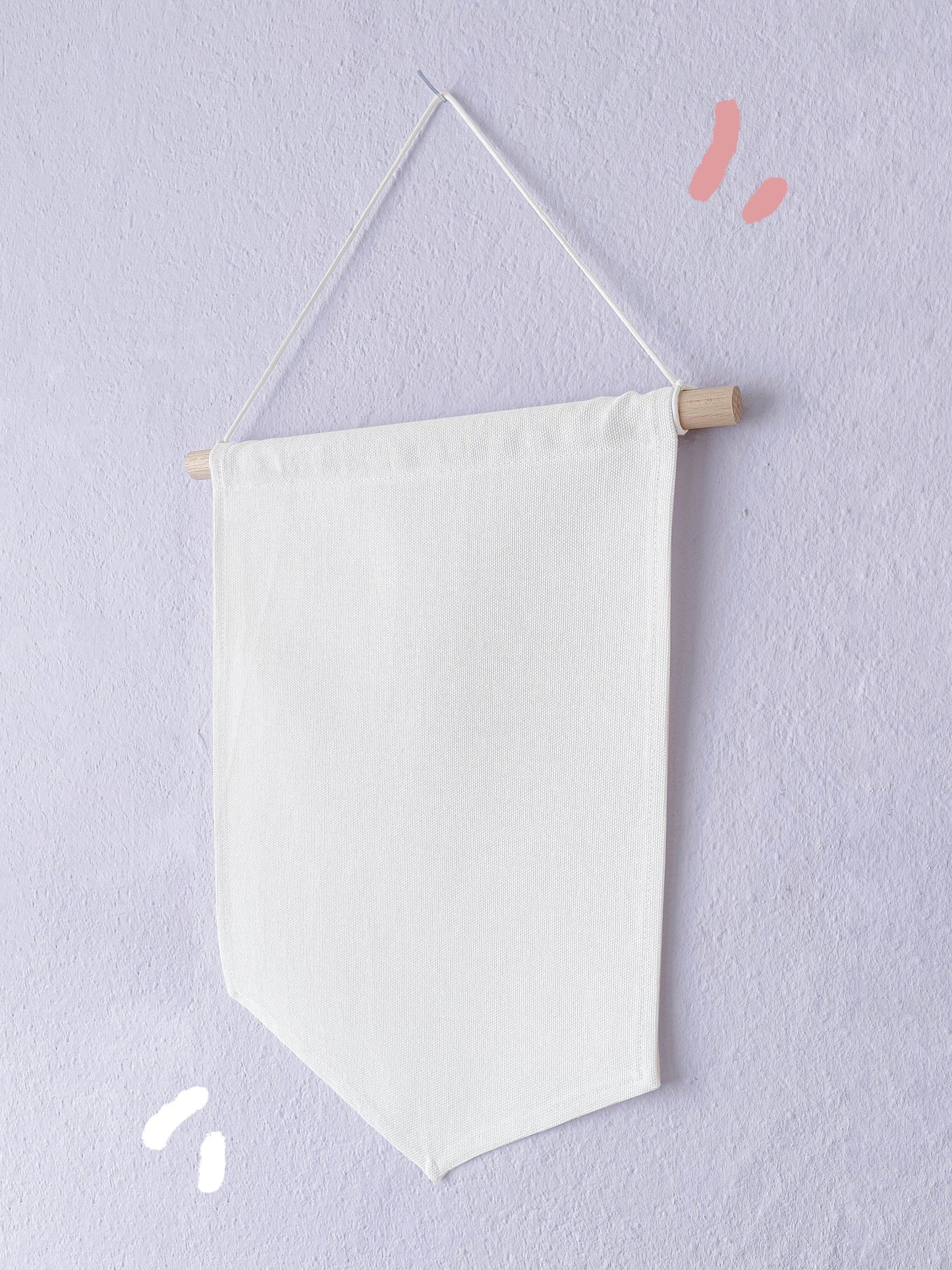 Cute Cotton Pin Banner | M 16cm x 22cm | Handmade in Germany | Off White Canvas Fabric | Classic Pin Display