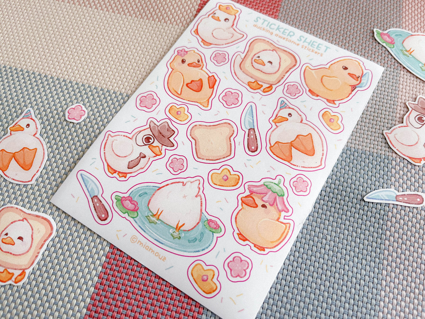Cut It Yourself Ducking Awesome Stickers | Oopsie Stickers | A6 Duck Matte Vinyl Sticker Sheet for Calendar Journal | Miamouz