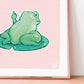 Frog Off 15x15 Artprint | Pastel Square Art Print | Fuck You Room Art | Premium Linen Cardboard | Home Decor | Wall Art | Art by Miamouz