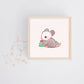 Opossum 15x15 Artprint | Pastel Square Art Print | Children Room Art | Premium Linen Cardboard | Home Decor | Wall Art | Art by Miamouz